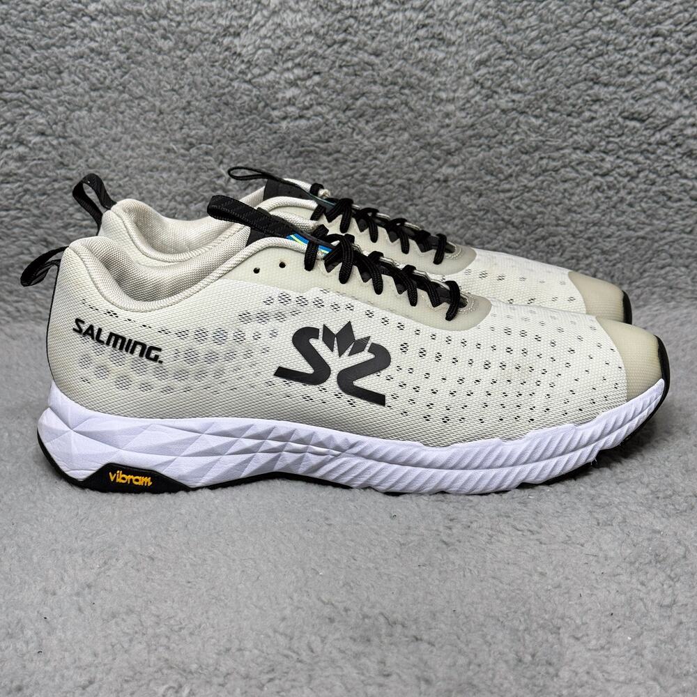 Salming Greyhound Mens Size 9.5 Running‎ Shoes Sneakers Cream Black Vibram Sole